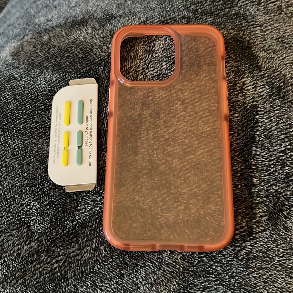 Light Coral Tech 21 EvoCheck Hard Shell Case iPhone 13 pro & additional buttons